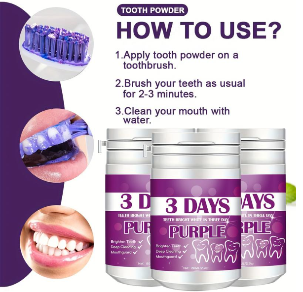 Purple Tooth Cleaning Powder